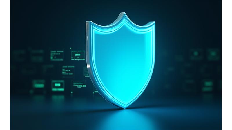 지적재산권을 상징하는 방패 모양의 보호 아이콘과 문서